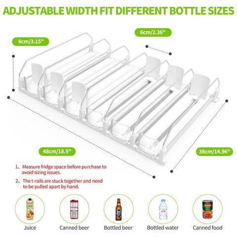 Coanto adjustable rails adapt to wider bottles for a snug, flexible fit