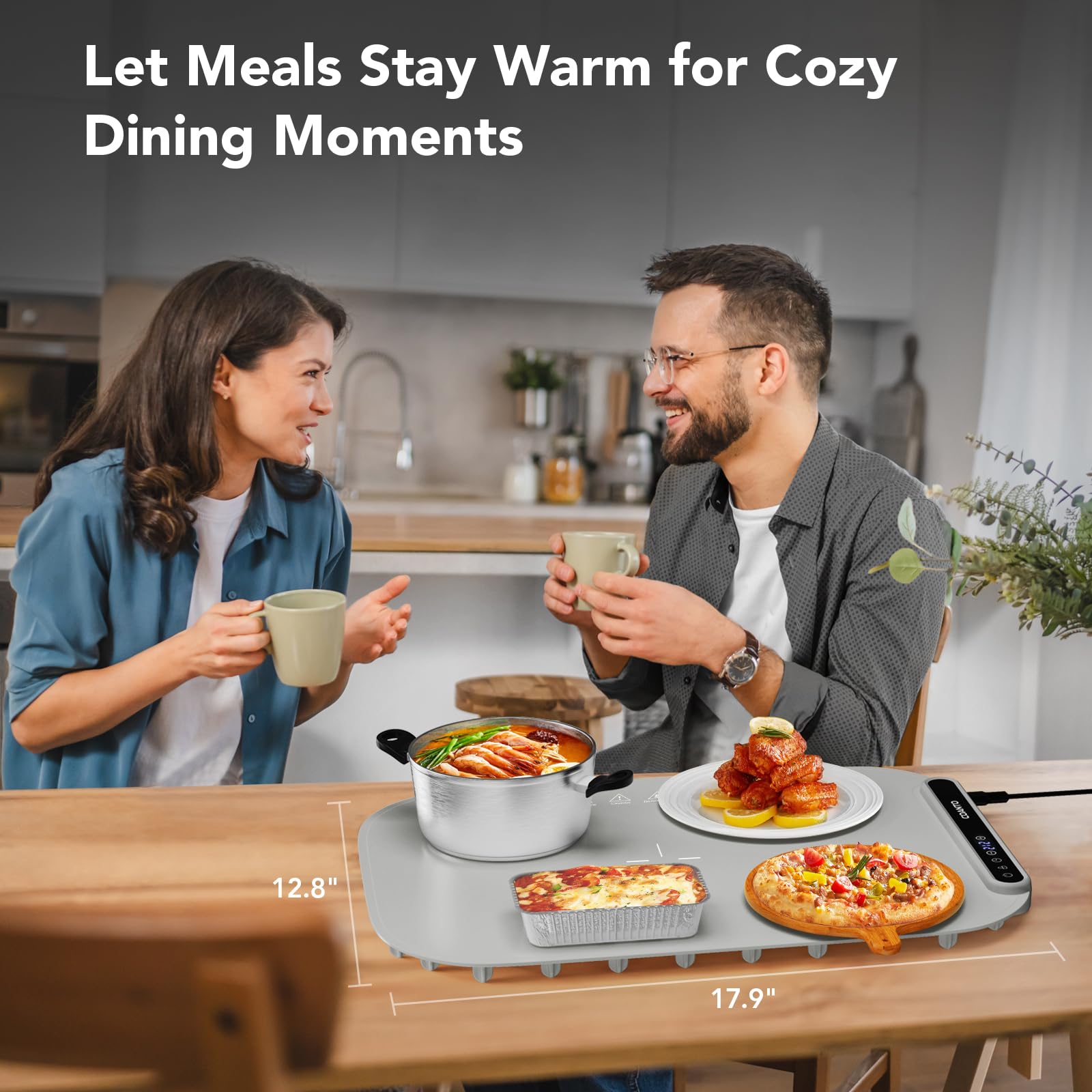 Coanto Food Warming Mat silicone surface resists splashes and stains during service
