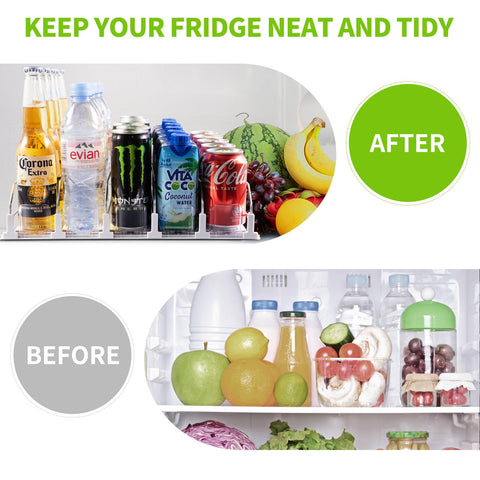 Coanto fridge organizer close-up with spring pusher for smooth forward display