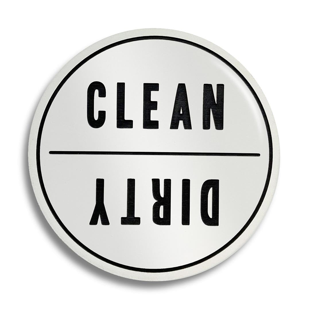 Coastville clean-dirty dishwasher magnet with rotatable sign for quick status checks.