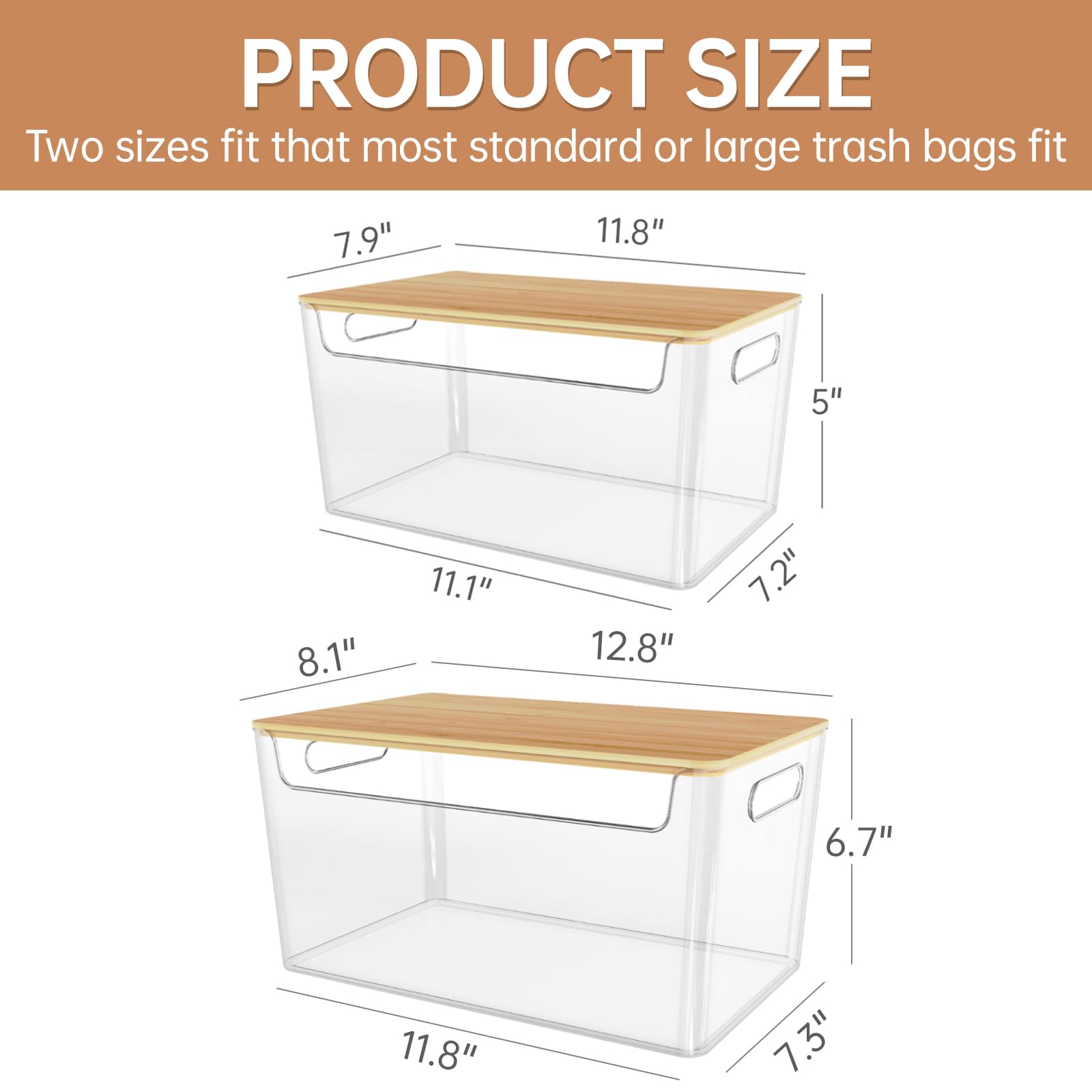 COAZEX under sink small trash bag holder front view fits standard bags neatly