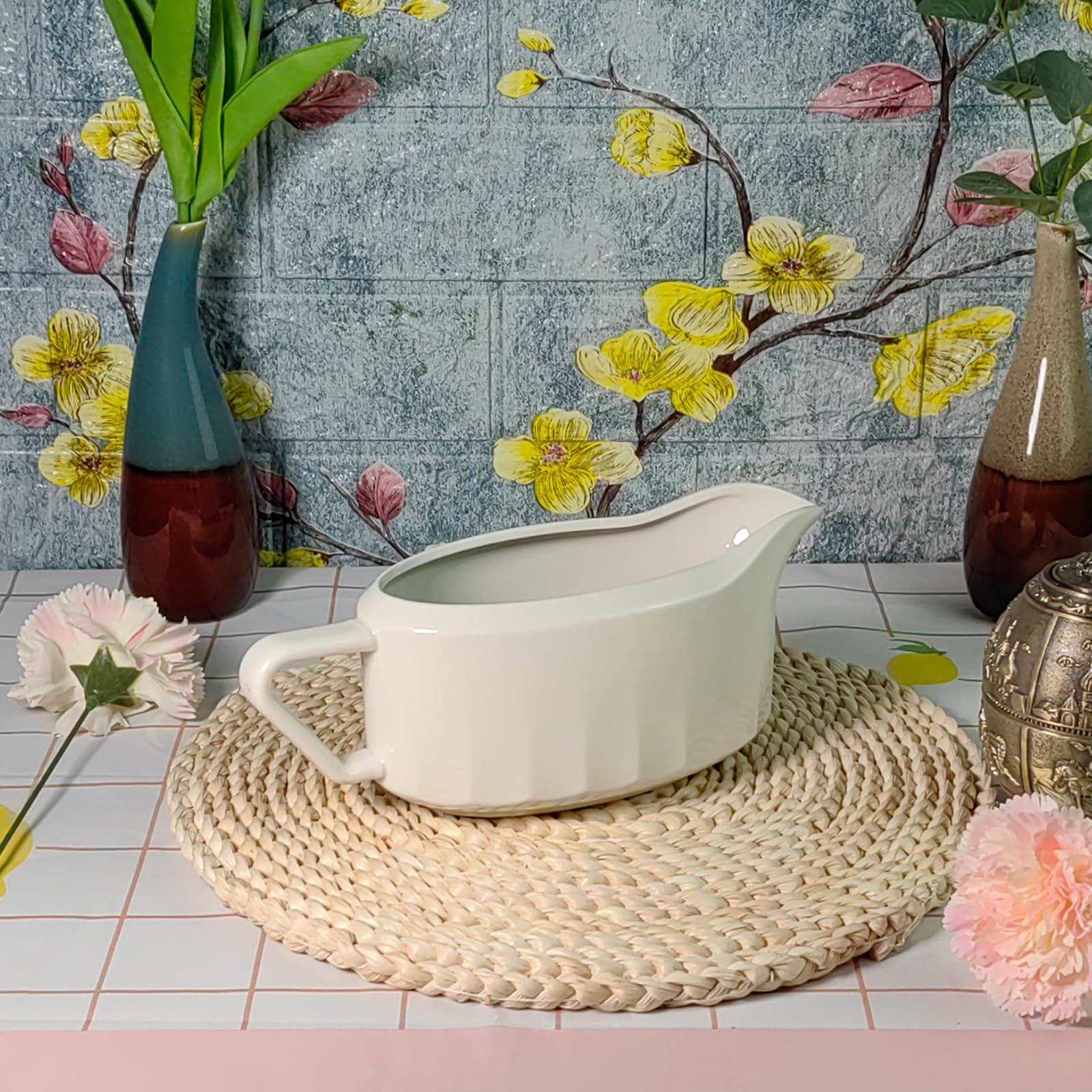 Cobata gravy boat used for dessert toppings like caramel or fudge