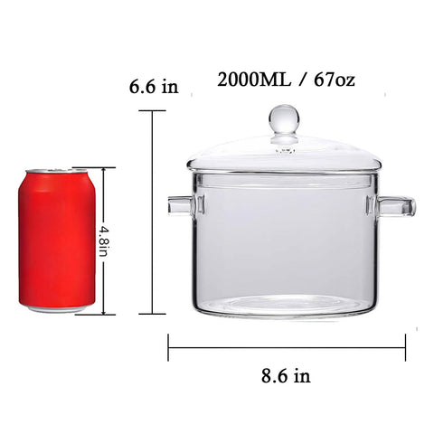 COBKSXUEP clear glass pot-view through lid helps monitor sauces and soups.