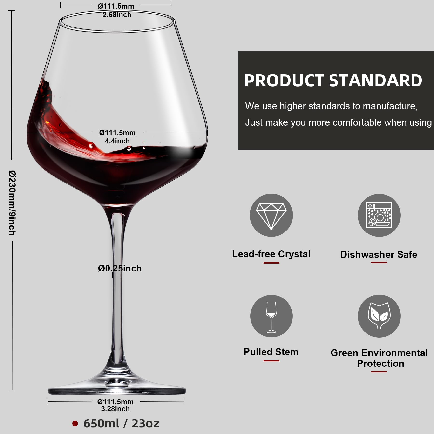 coccot burgundy glass wide bowl enhances aroma and flavor perception.