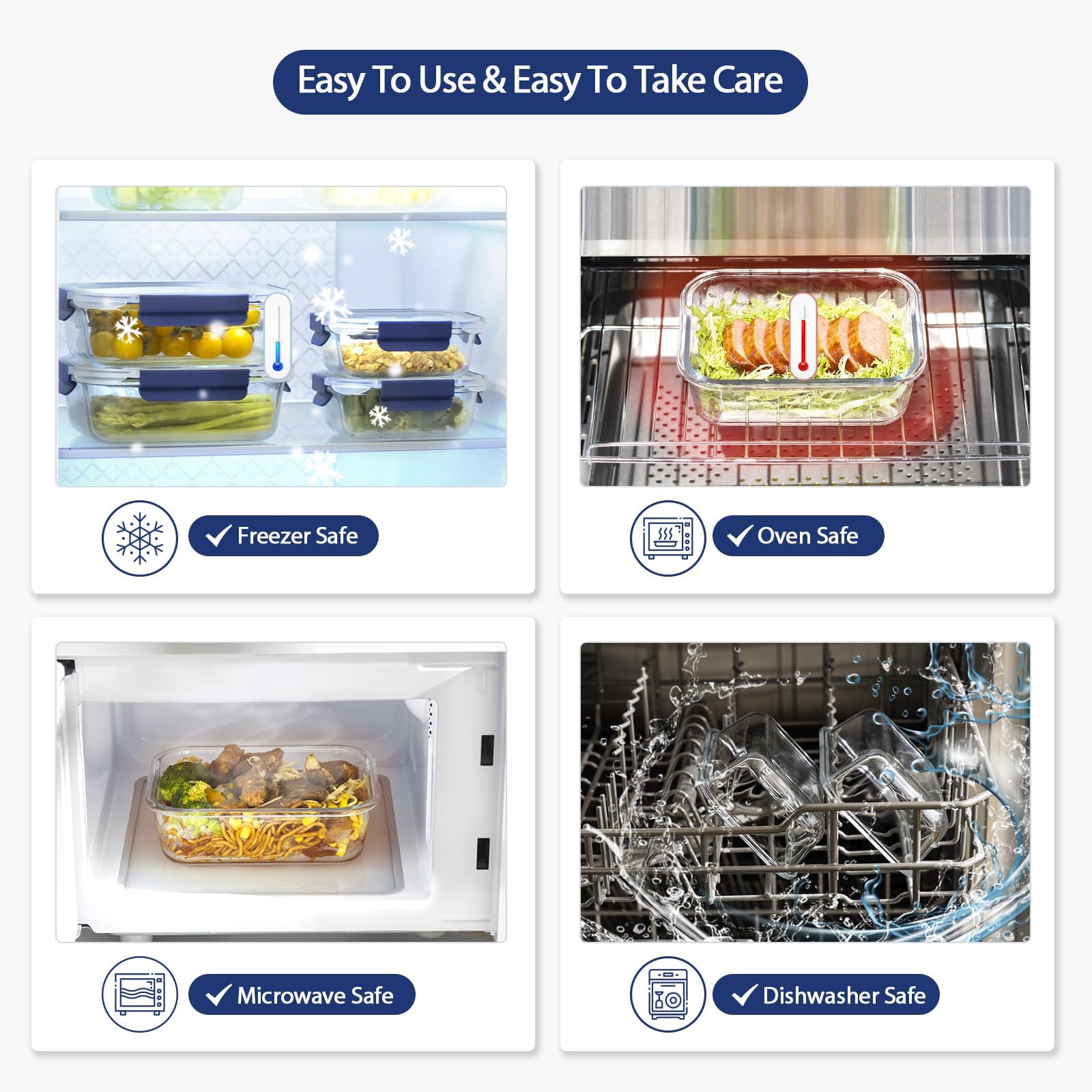 Coccot freezer-safe glass containers keep meals ready for freezing.