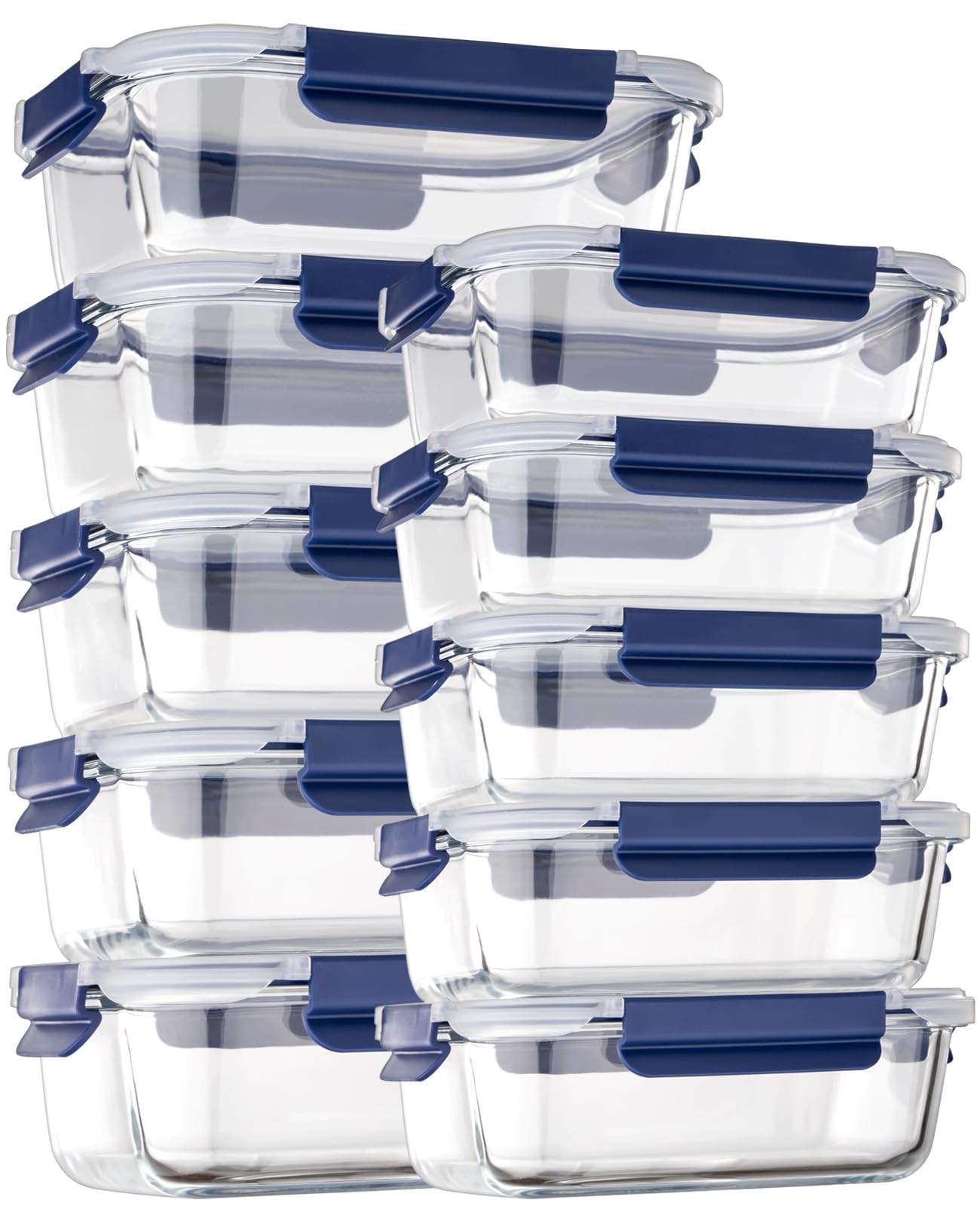 Coccot glass rectangle container 1050ml for meal prep and portion control.