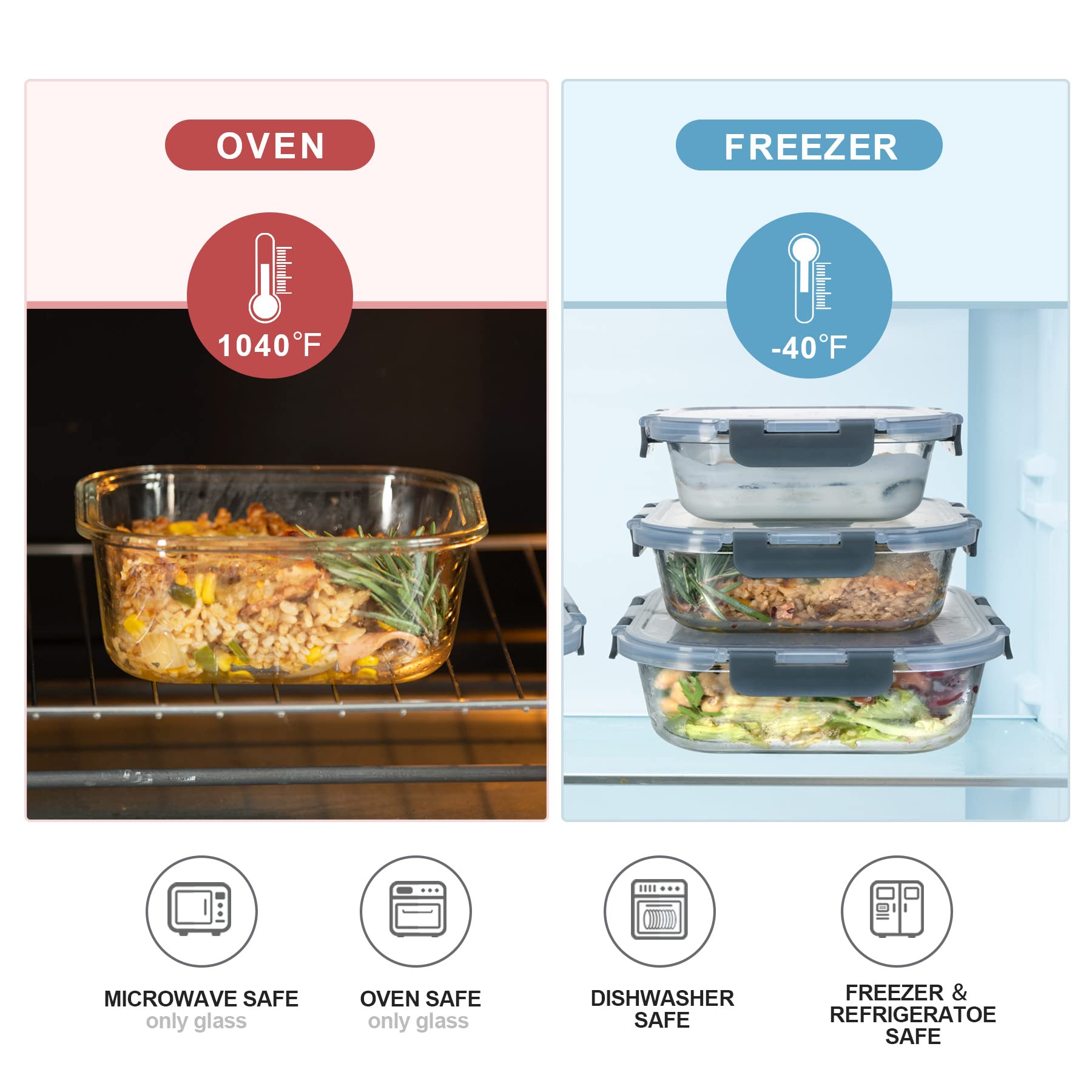 Coccot glass rectangle 12.5oz size ideal for snacks and lunches.