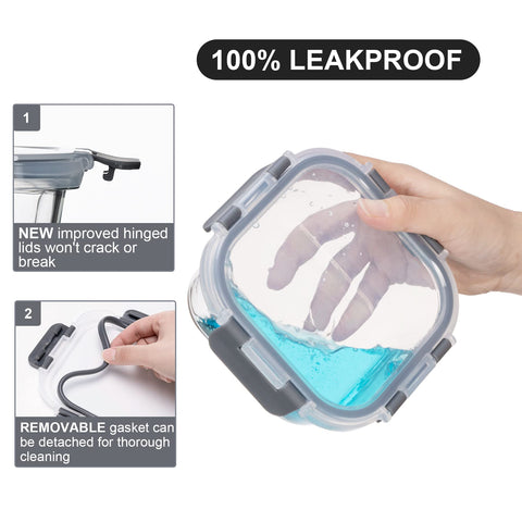 Coccot glass rectangle 35oz with airtight lid keeps portions ready.