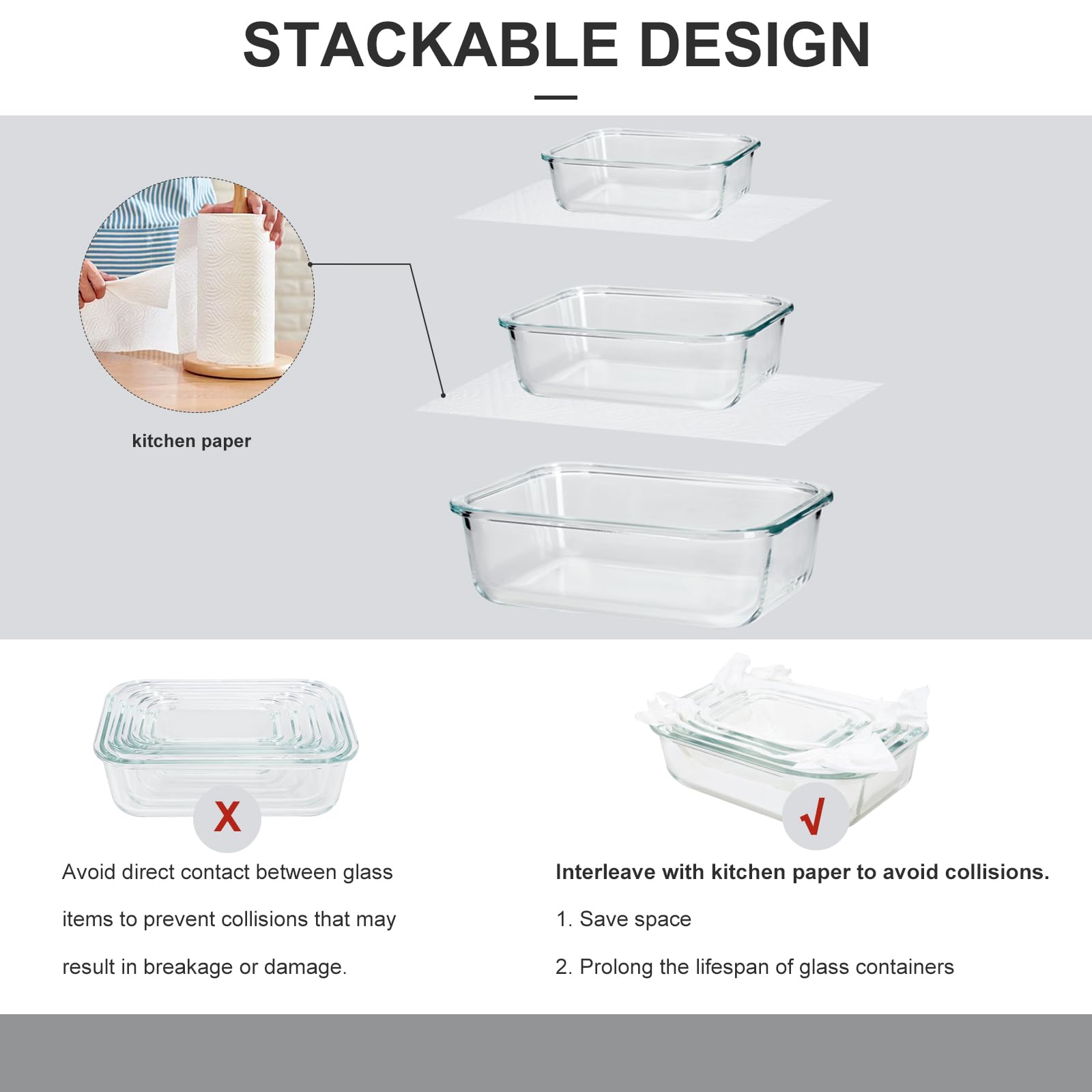 Coccot glass square 37oz container for batch prep and grab-and-go meals.