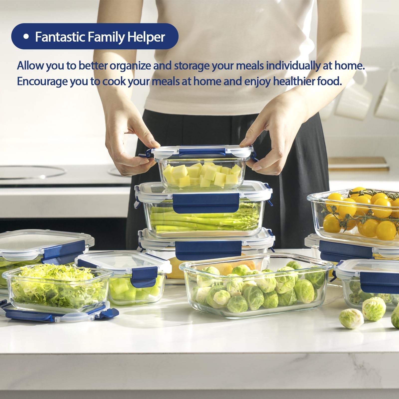 Coccot hinged lid airtight seal maintains freshness and prevents leaks.