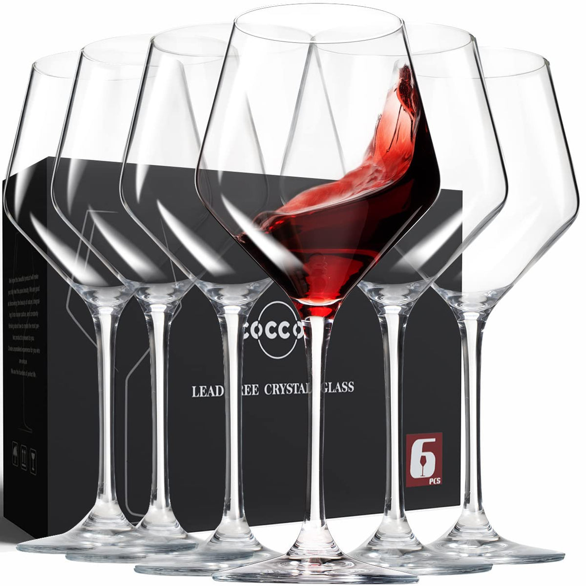 Coccot long-stem burgundy wine glass for elegant dining.