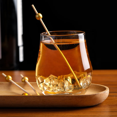 CockStixs gold pearl cocktail picks with citrus slices for fresh drinks