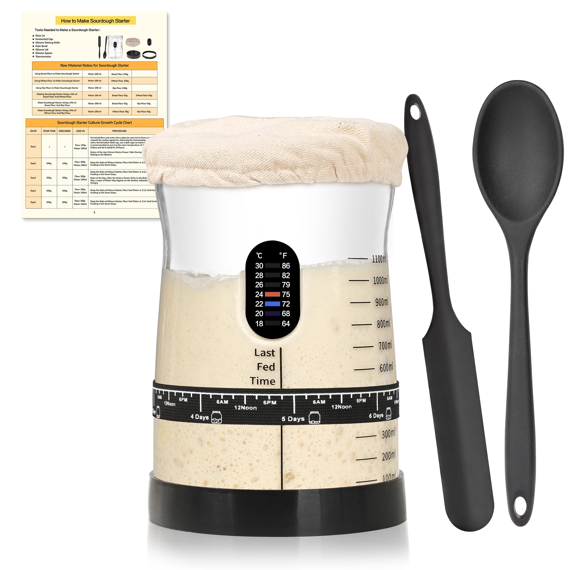 Coco Bird Pro sourdough jar shows its 50.7 oz capacity for multiple loaves