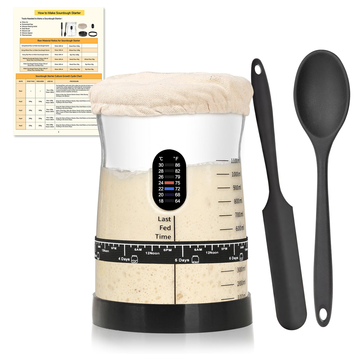 Coco Bird Pro sourdough jar shows its 50.7 oz capacity for multiple loaves