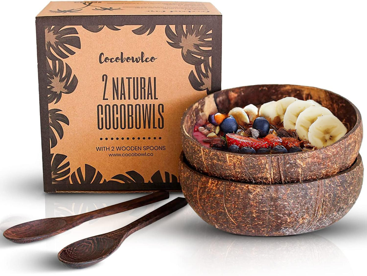 COCOBOWLCO coconut bowl natural finish, ideal for natural snack servings and sustainable kitchen décor