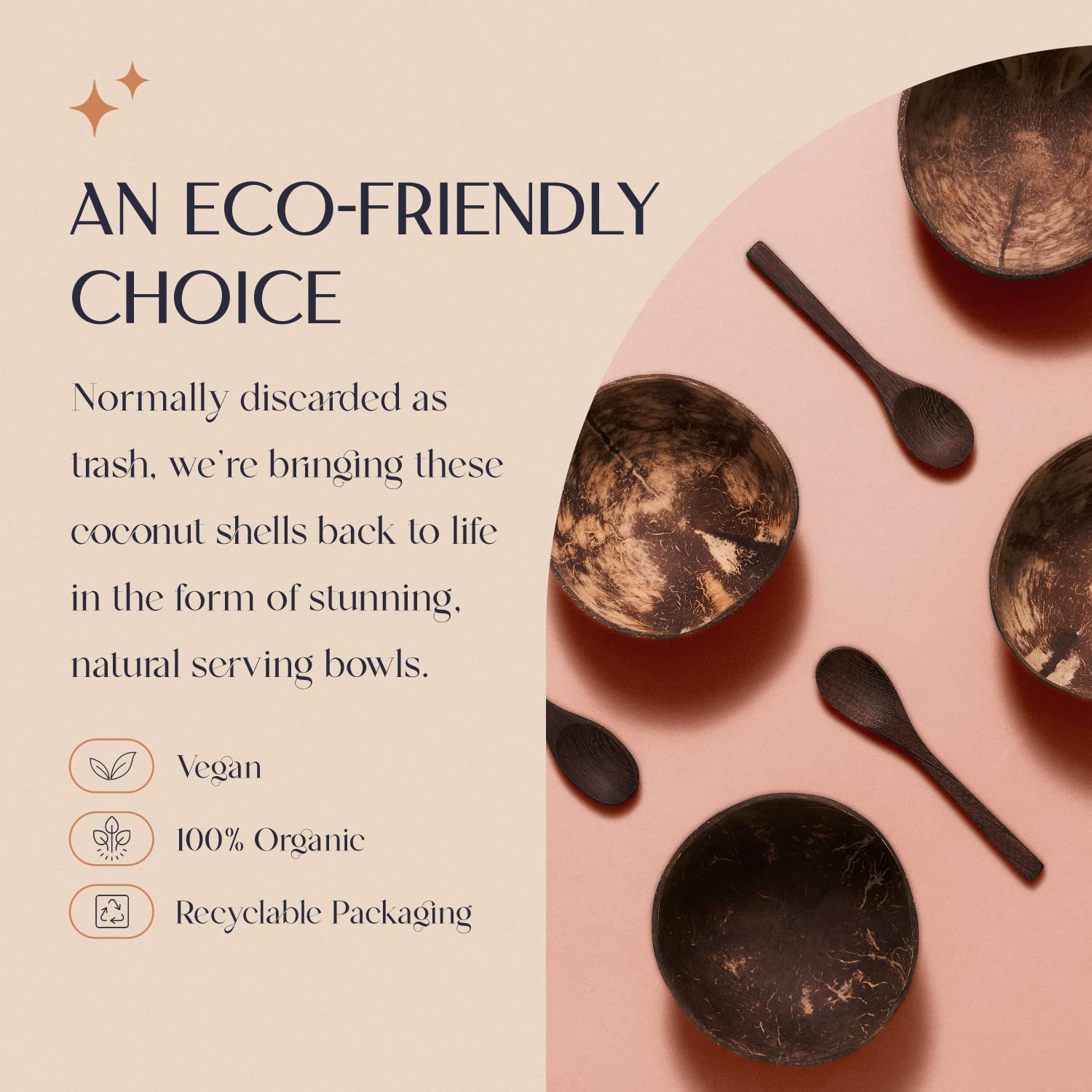 COCOBOWLCO coconut bowl polished finish, elevating smoothie bowls with a chic, reusable serving option