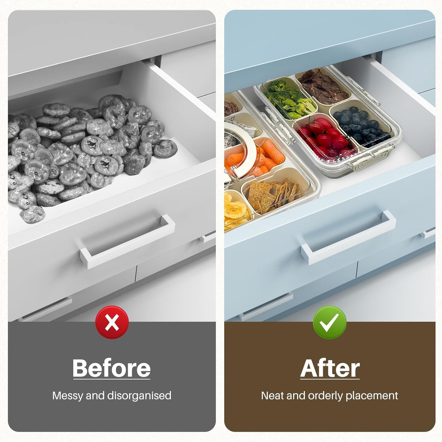 CODIEKEY Snackle Box transparent lid allows quick inside-view of contents