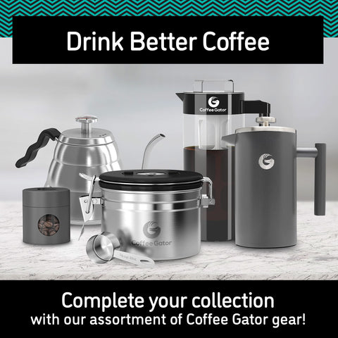Durable stainless steel Coffee Gator storage for daily kitchen use.