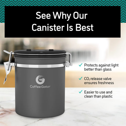 Coffee Gator premium stainless steel design fits any kitchen.