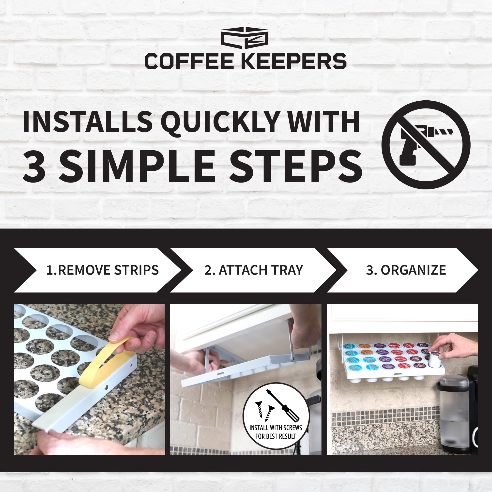 COFFEEKEEPERS durable steel design resists wear for long-lasting pod storage.