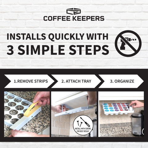 COFFEEKEEPERS durable steel design resists wear for long-lasting pod storage.