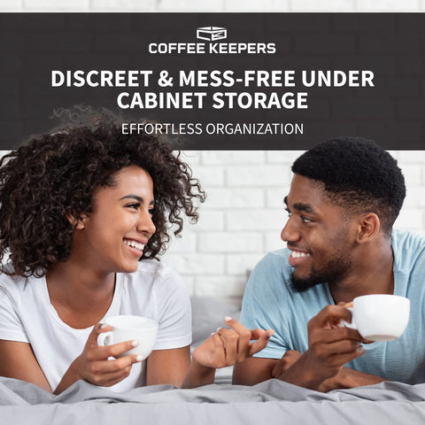 COFFEEKEEPERS Keurig pod organizer keeps pods within reach for quick mornings.