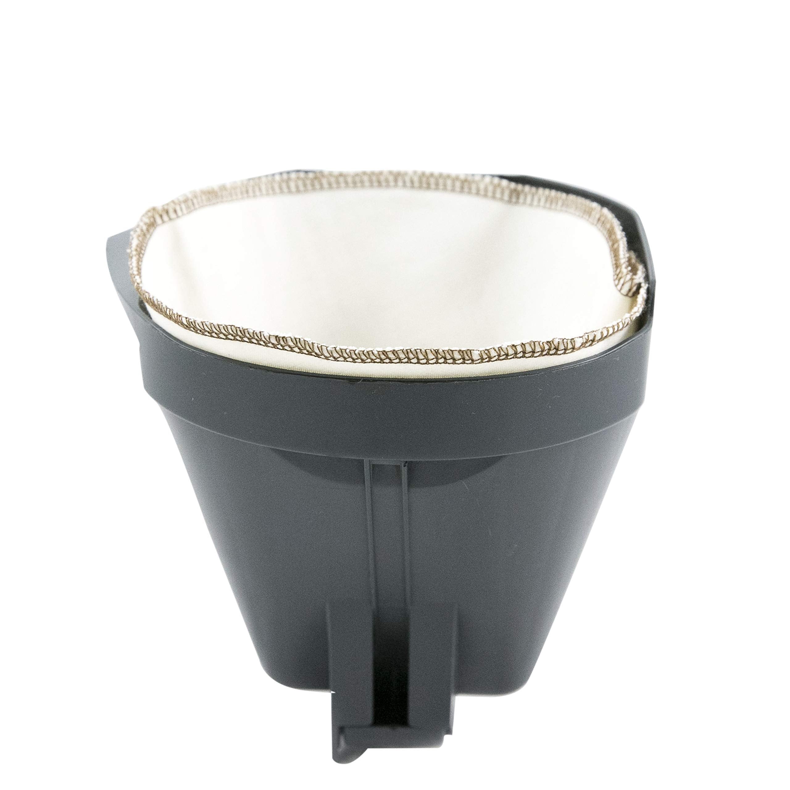 CoffeeSock Cone4 basket filter in drip setup ensures clean, even extraction.