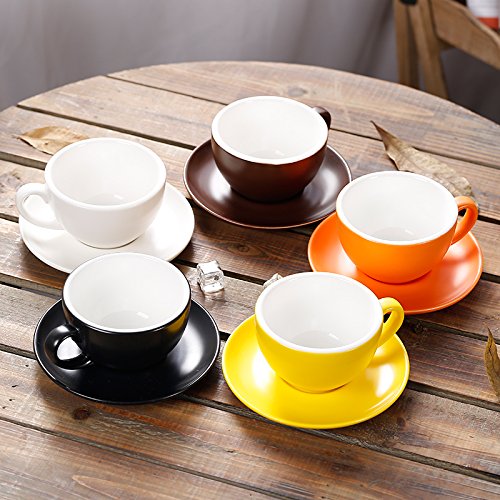 Coffeezone matte black latte art cup set for home or barista use