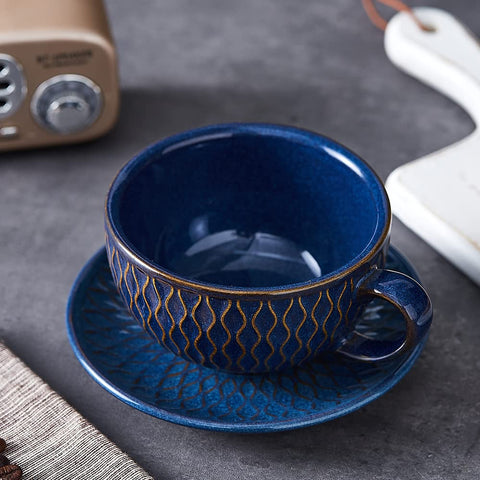 Coffeezone vintage design cup with saucer for elegant table presentation