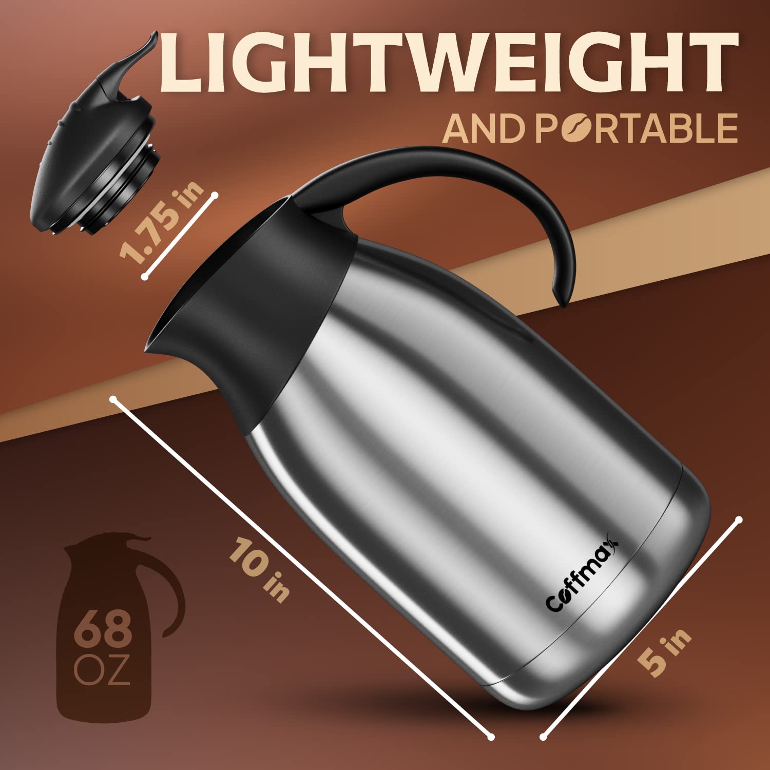 Coffmax travel-friendly carafe is ideal for camping.