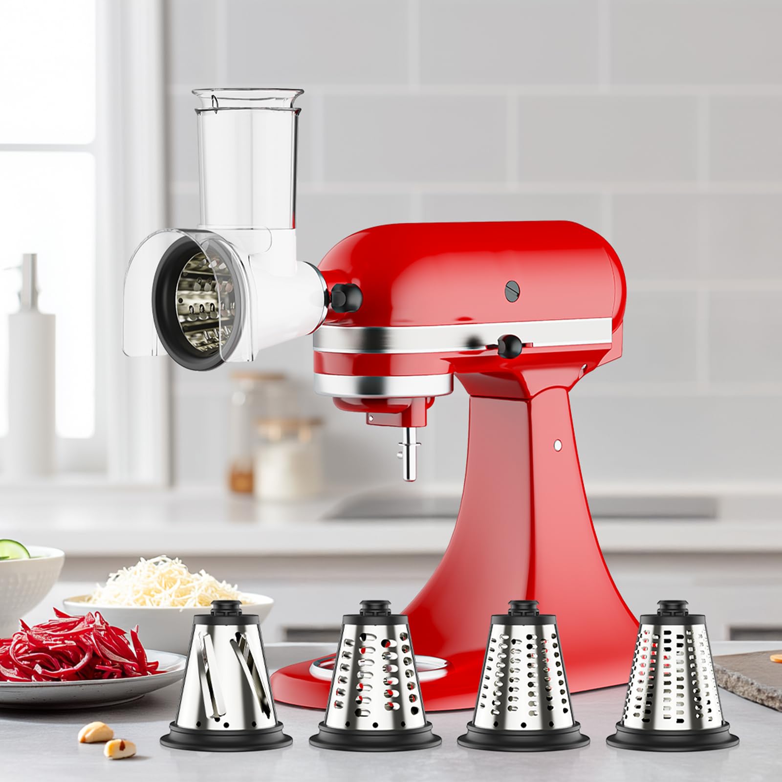 Cofun attachment used for grating cheese, nuts, veggies, and more
