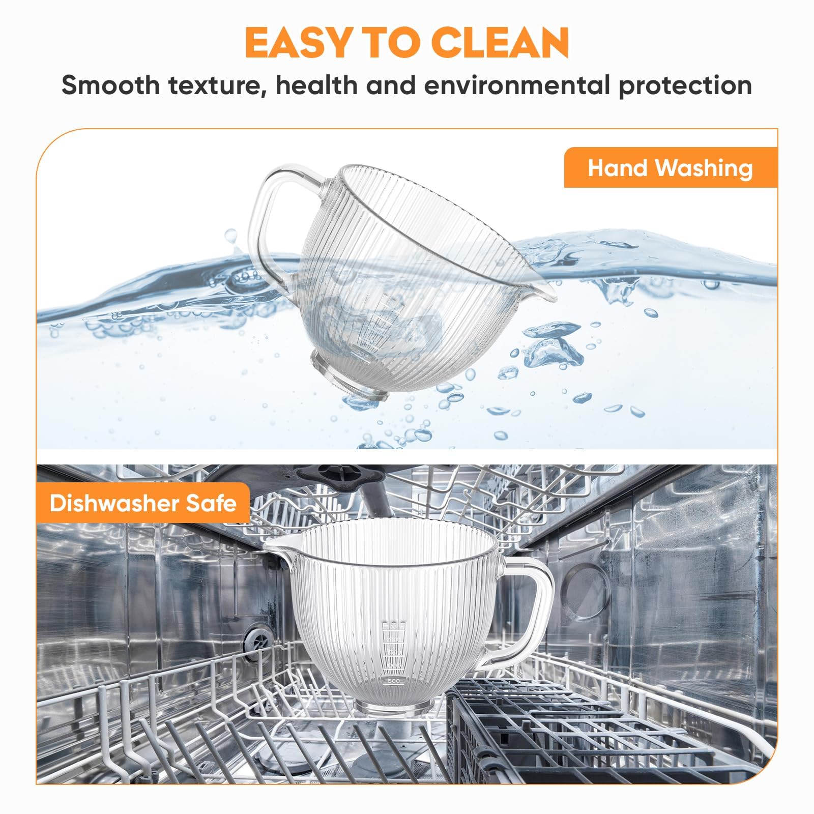 Cofun dishwasher-safe glass bowl simplifies cleanup after mixing