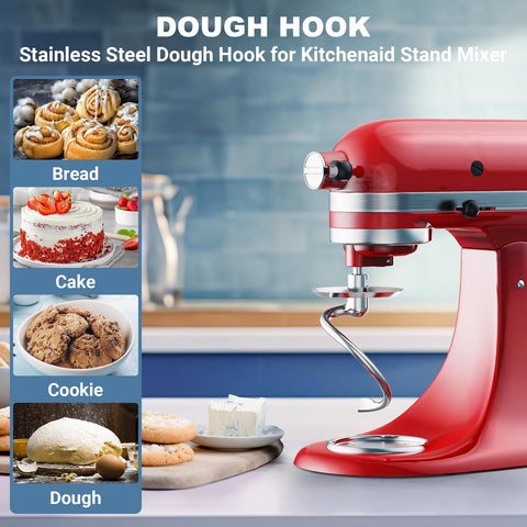 Cofun dough hook demonstrates compatibility with many KitchenAid models for versatile use.