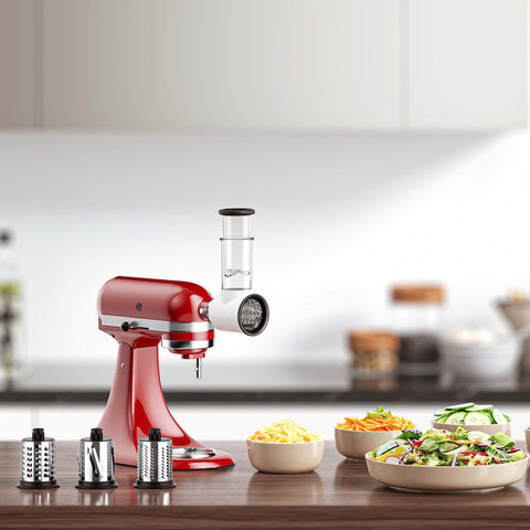 Cofun stainless steel blade set delivers clean slicing and shredding results.