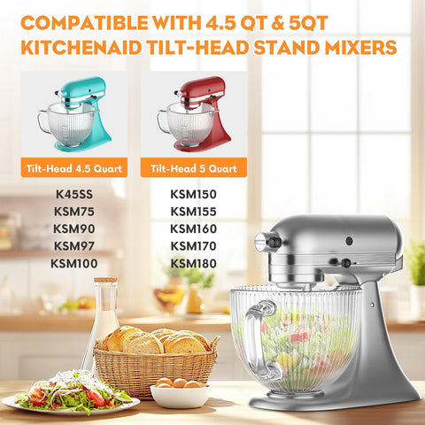 Cofun glass bowl with clear markings for easy timing and bulk ingredient checks