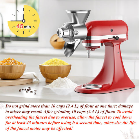 Cofun grain mill attachment blades in action for uniform flour