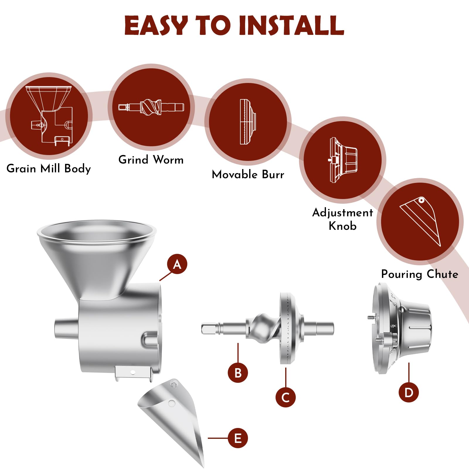 Cofun grain mill attachment with quick-attach design fits KitchenAid seamlessly