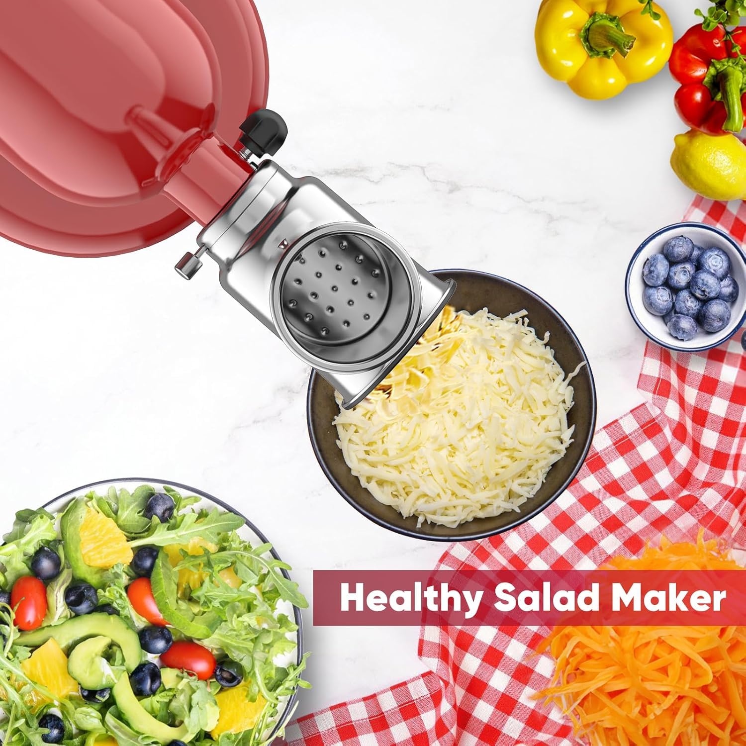 Cofun interchangeable blades enabling slicing, shredding, and grinding for fresh ingredients