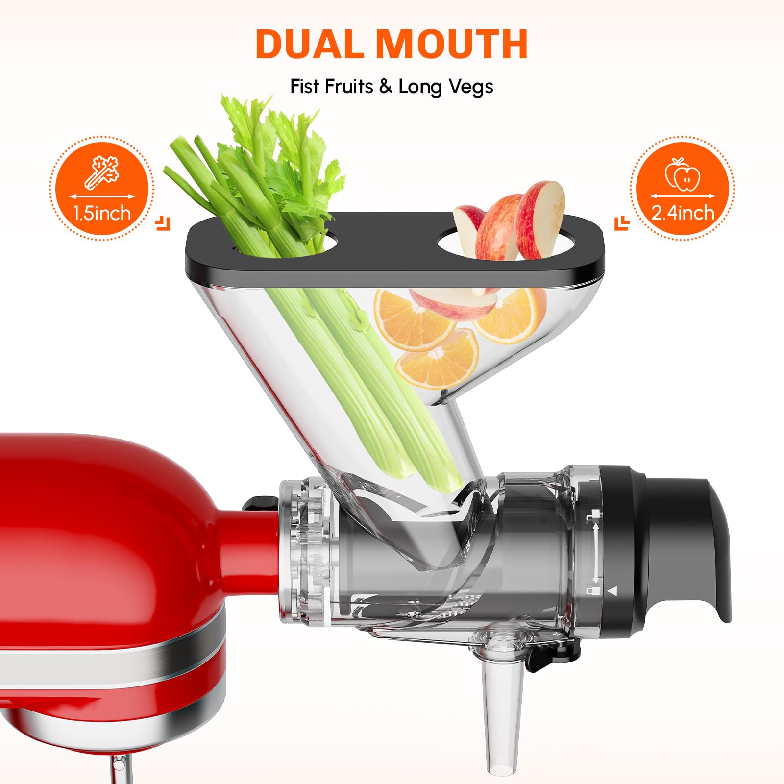 Cofun juicer attachment for KitchenAid showcases a compact design saving counter space