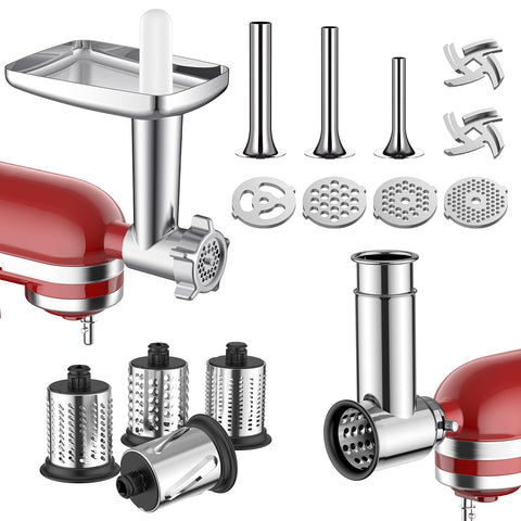 Cofun meat grinder attachment body shown for KitchenAid, enabling versatile grinding tasks.