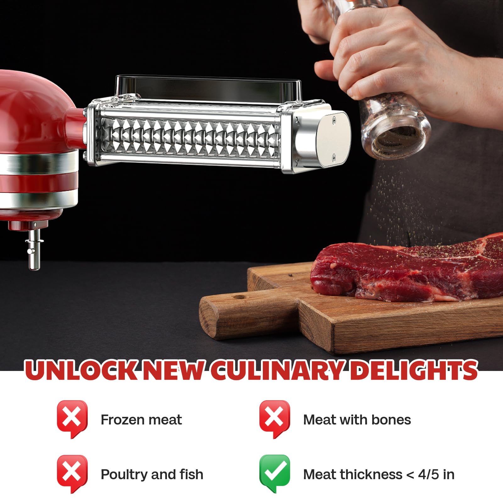 Cofun Meat Tenderizer Attachment is easy to clean by hand after use