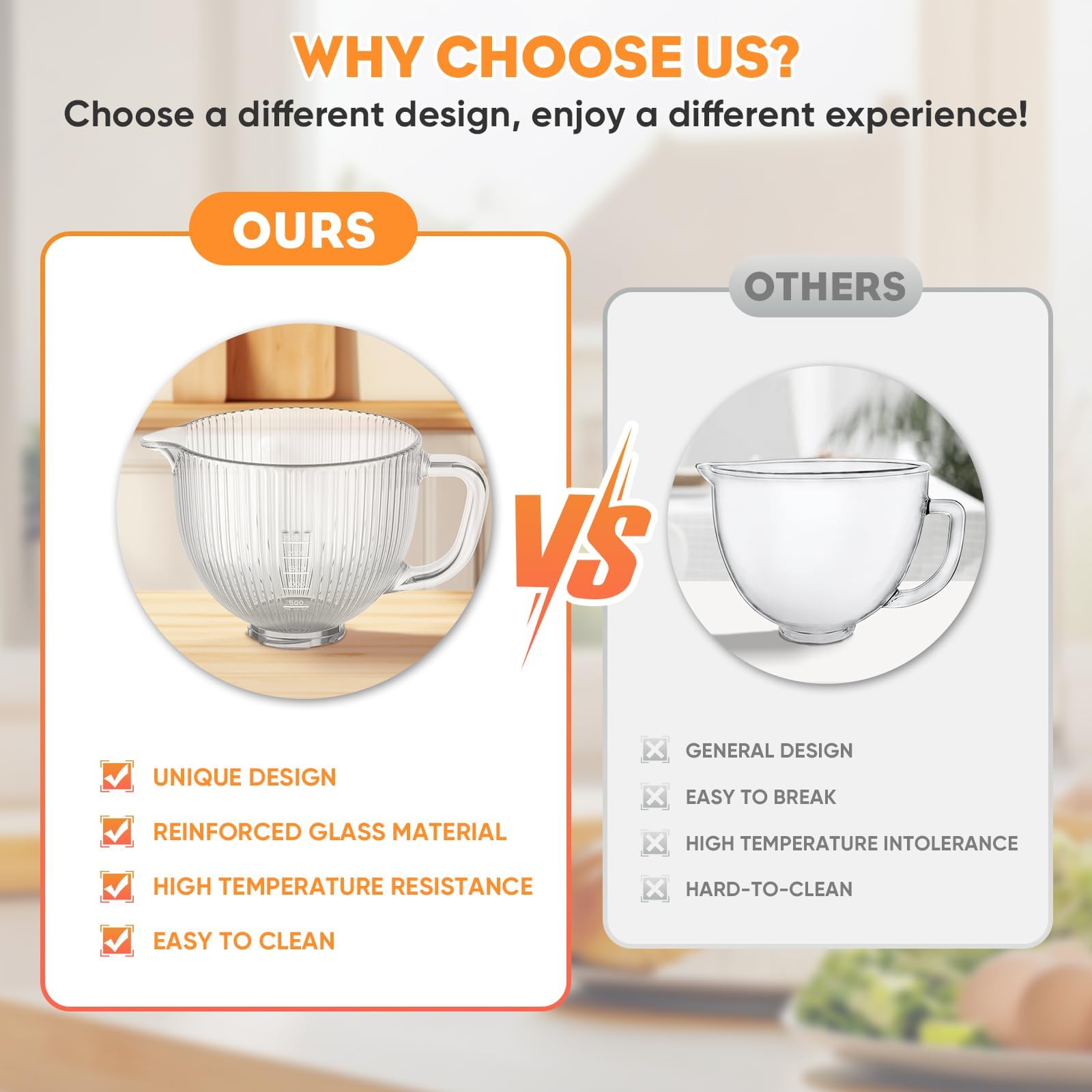 Cofun glass bowl microwave and freezer safe for versatile kitchen tasks