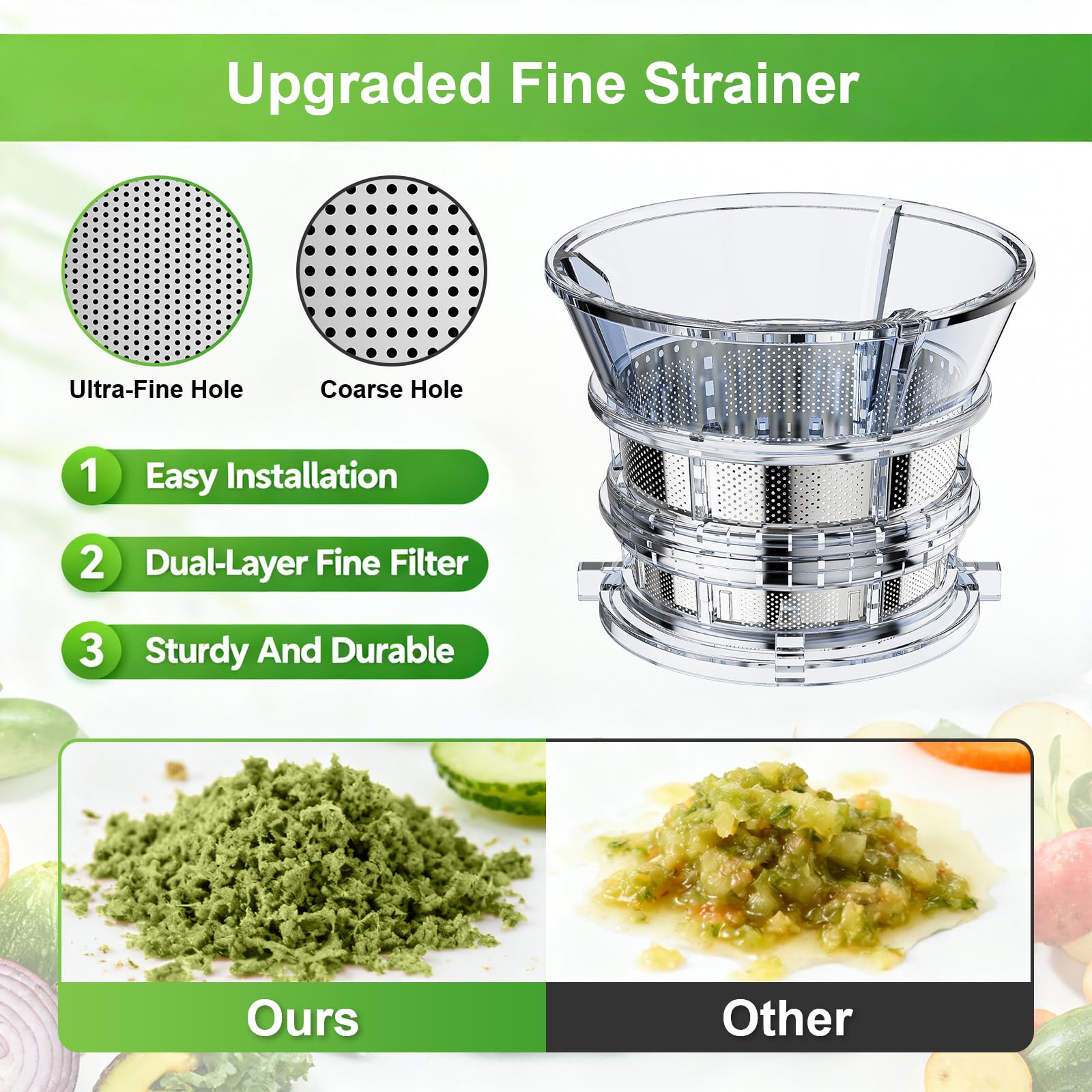 Cofun premium, food-safe, clog-resistant auger for consistent juice.