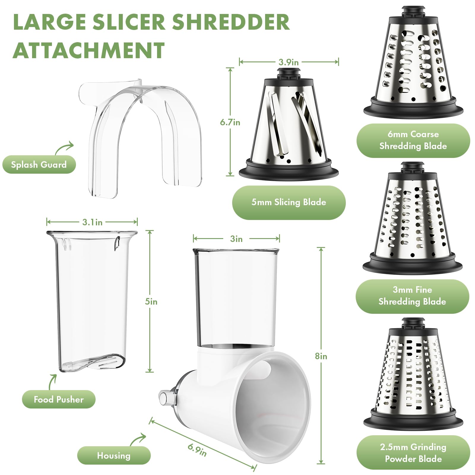 Splash guard design prevents splatters during cheese or vegetable shredding