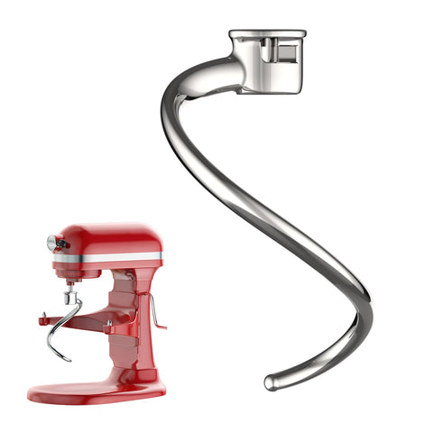 Cofun stainless steel dough hook in action for Kitchenaid 5Plus and 6Qt, smooth kneading.