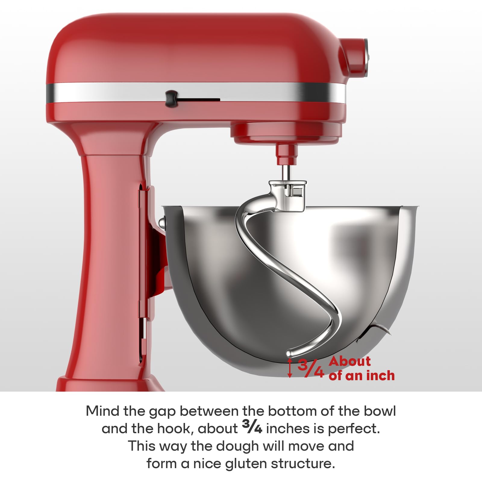 Versatile Cofun dough hook kneads bread, pizza, and pasta evenly.
