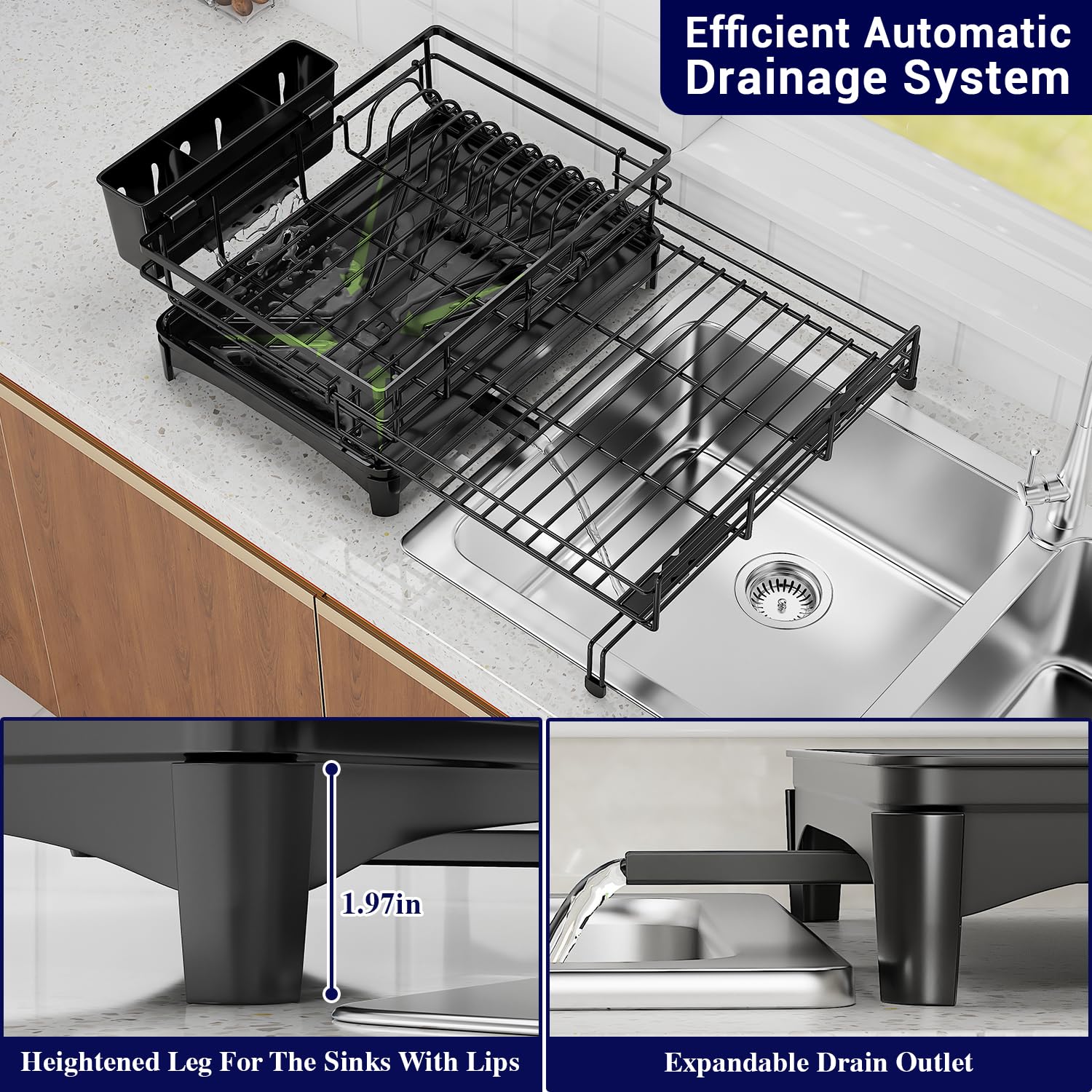 COHOSEGE drainage system directs water into sink for efficient drying