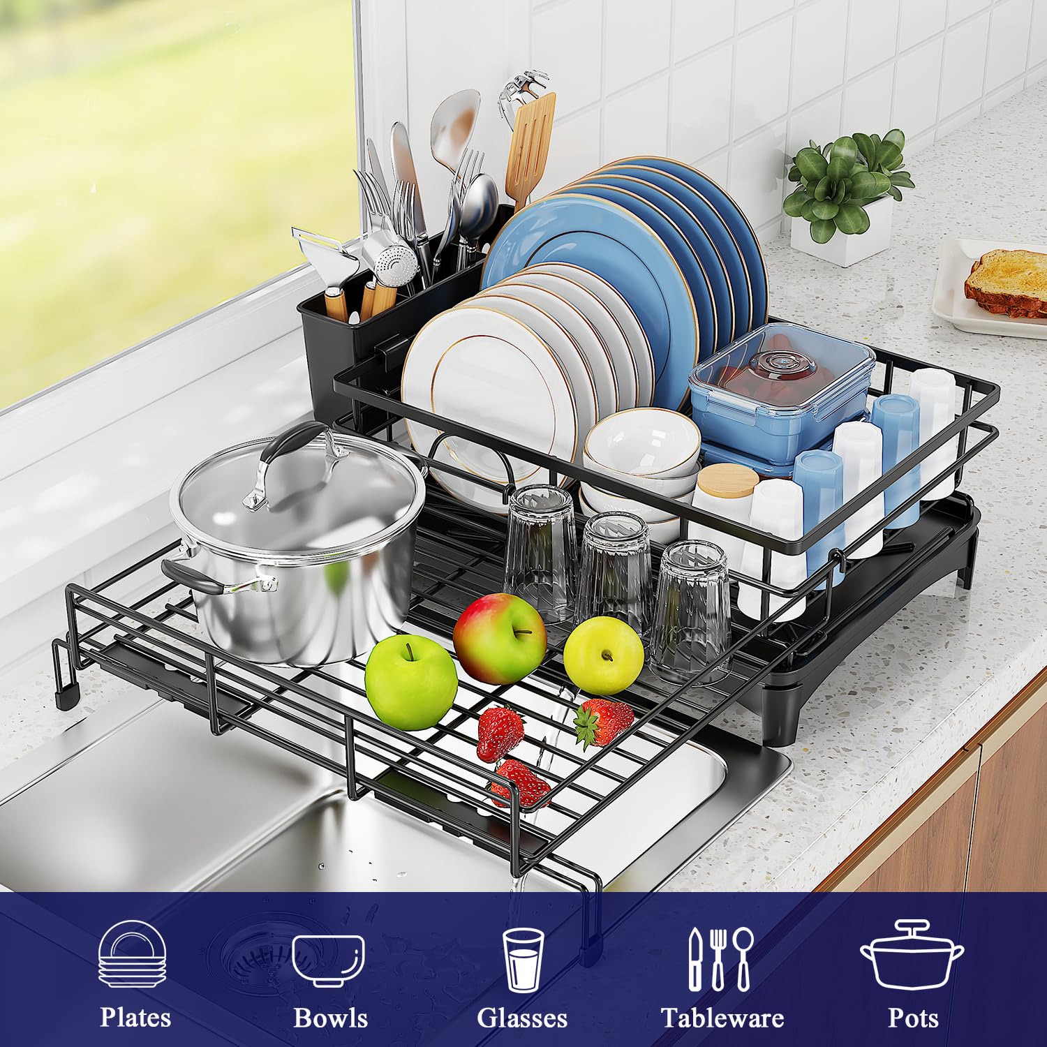 COHOSEGE durable rack supports everyday dish loads with stability