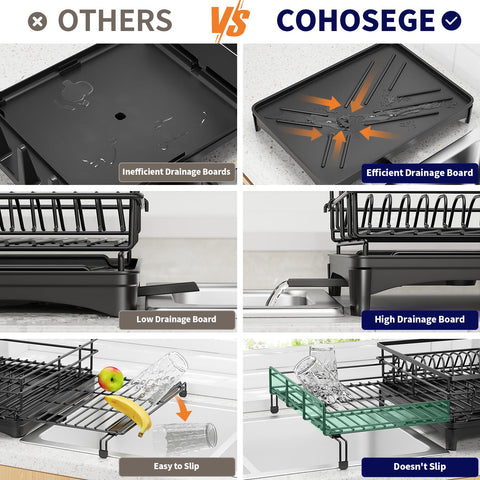 COHOSEGE under sink rack has adjustable feet for various sink widths