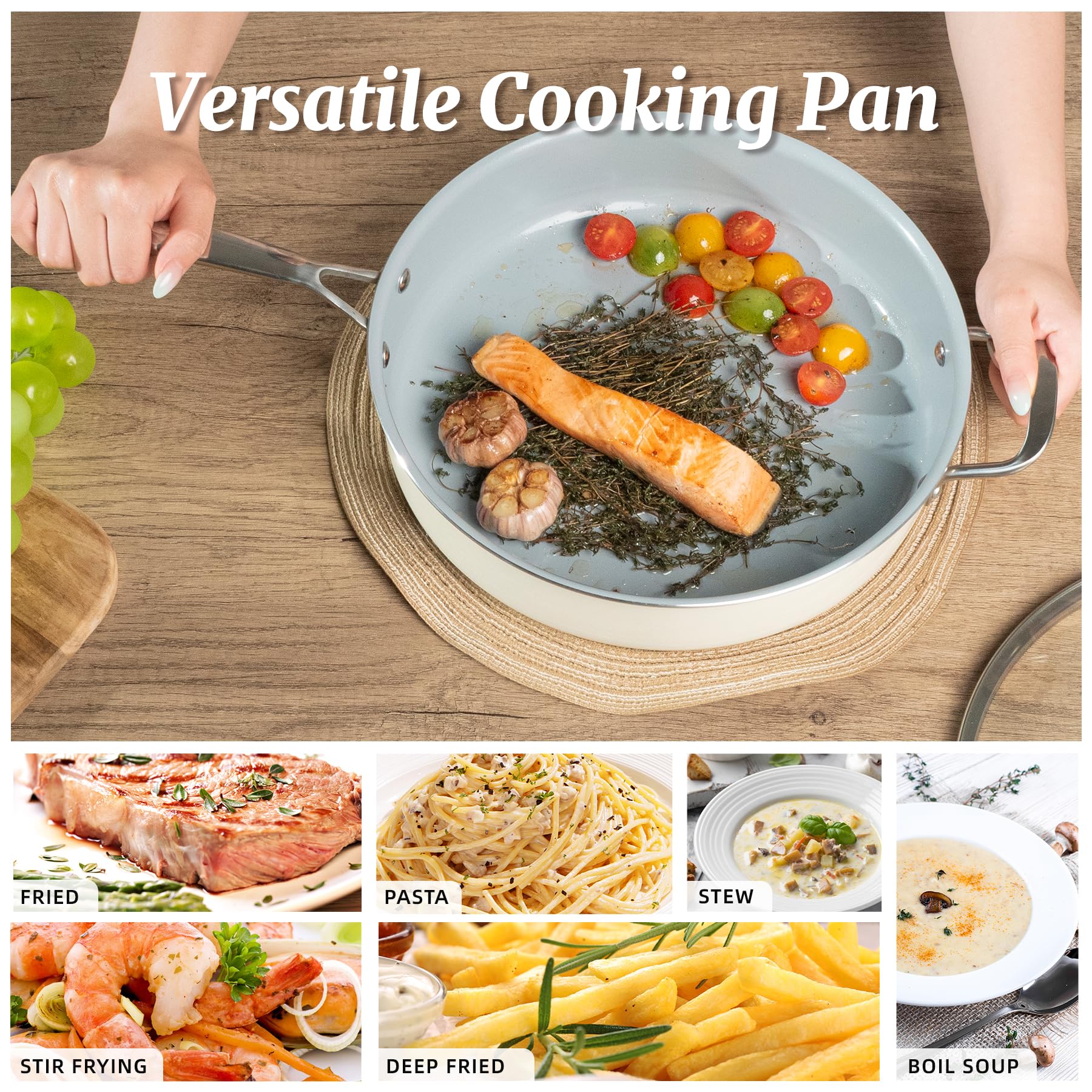 Coicur induction compatible base delivers reliable performance on all cooktops including induction.